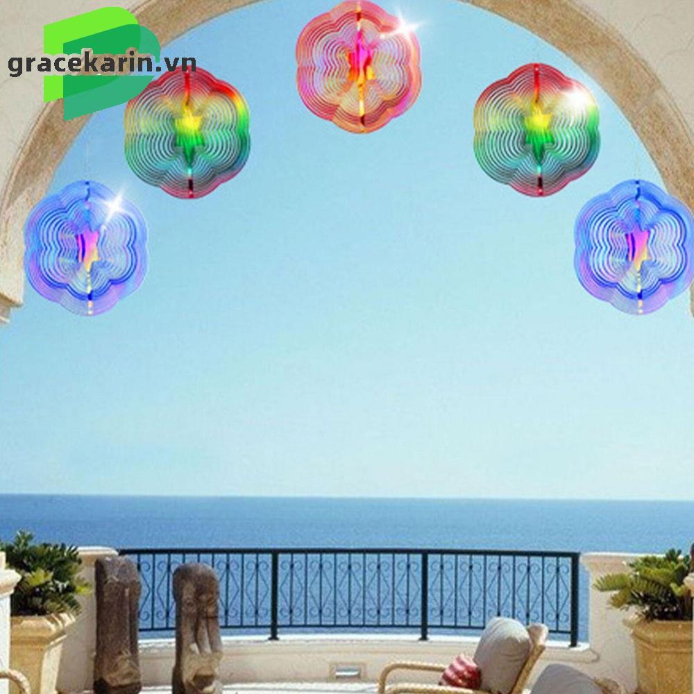 ABS Hexagonal Wind Spinner 3D Bird Design For Garden Outdoor Decor 7.91 x 7.91in