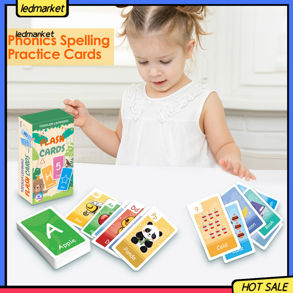 (Ledmarket) Bộ thẻ Phonics Thẻ Word Phonics 1 / 2 Bộ Thẻ Flash Từ Phonics cho trẻ mẫu giáo – 117 Nhó