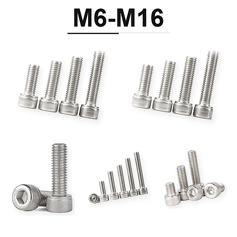 INOX 304 Bu lông lục giác chìm đầu trụ ren mịn M6*0.75*8 M6*0.75*10 M6*0.75*12 M6*0.75*16 M6*0.75*20