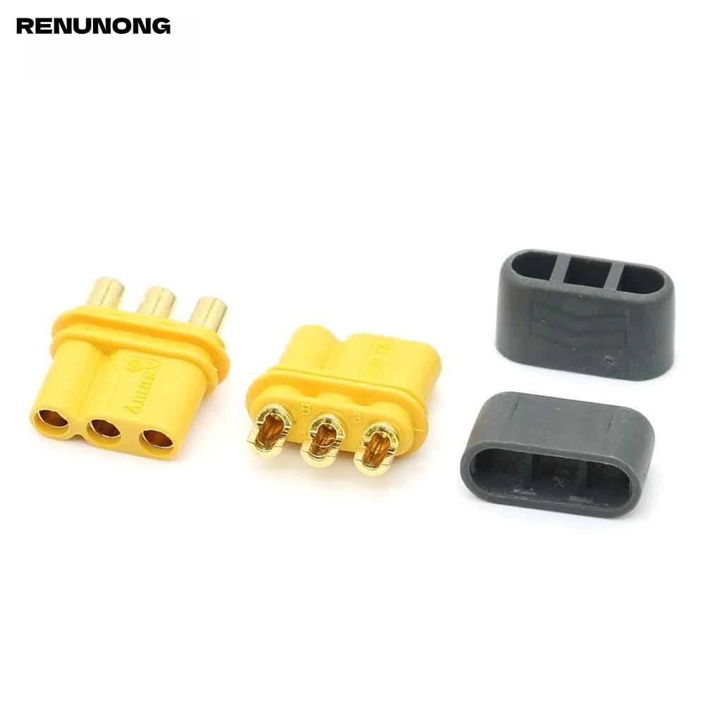RENUNONG LiPo Pin Cắm, Đầu Nối AMASS Vàng Đen MR30, Có Vỏ Nhựa Gắn MR30 Cho Máy Bay RC
