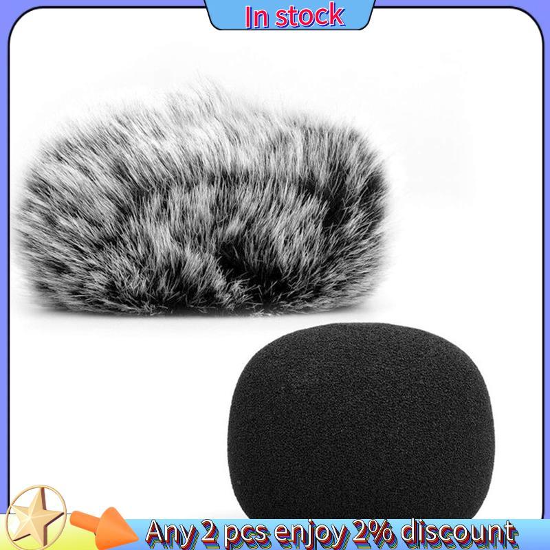 Còn hàng-2 Chiếc Kính Chắn Gió Lông Muff Wind Cover + Micro Xốp Kính Chắn Gió Cho Zoom H1 H1N Mic