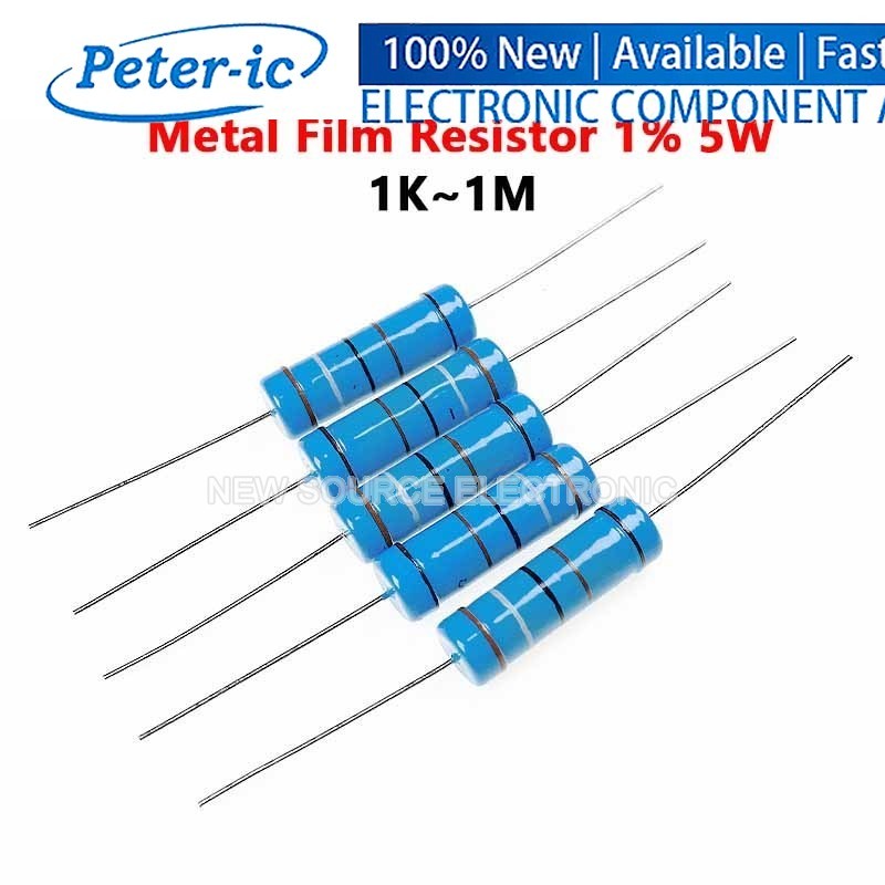 (5 Cái) Điện Trở Phim Kim Loại 5W 1% 1K 1M 1.8K 2.2K 3.3K 4.7K 5.1K 10K 24K 27K 68K 100K 470K 680K 5