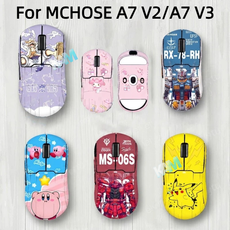 [Kam] Miếng dán chuột hoạt hình dễ thương DIY cho chuột MCHOSE A7 V2/A7 V3, chống trượt và bảo vệ.