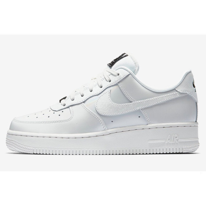 898889-100 NK Air Force 1 low luxe Irisescent Summit Trắng / Đen 2018