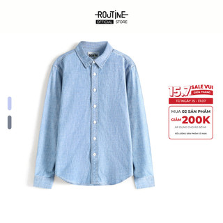 Áo Sơ Mi Denim Banana Tay Dài Cổ Bẻ Form Fitted - Routine 10S25DSH012