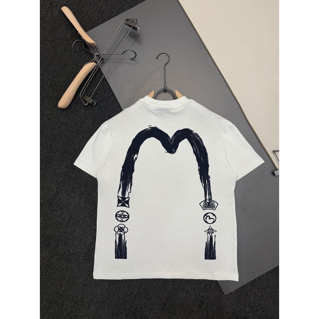 Áo thun Evisu / Áo thun Evisu in hình ngắn tay nam nữ Áo thun đi lại Áo thun cổ tròn thấm mồ hôi pho
