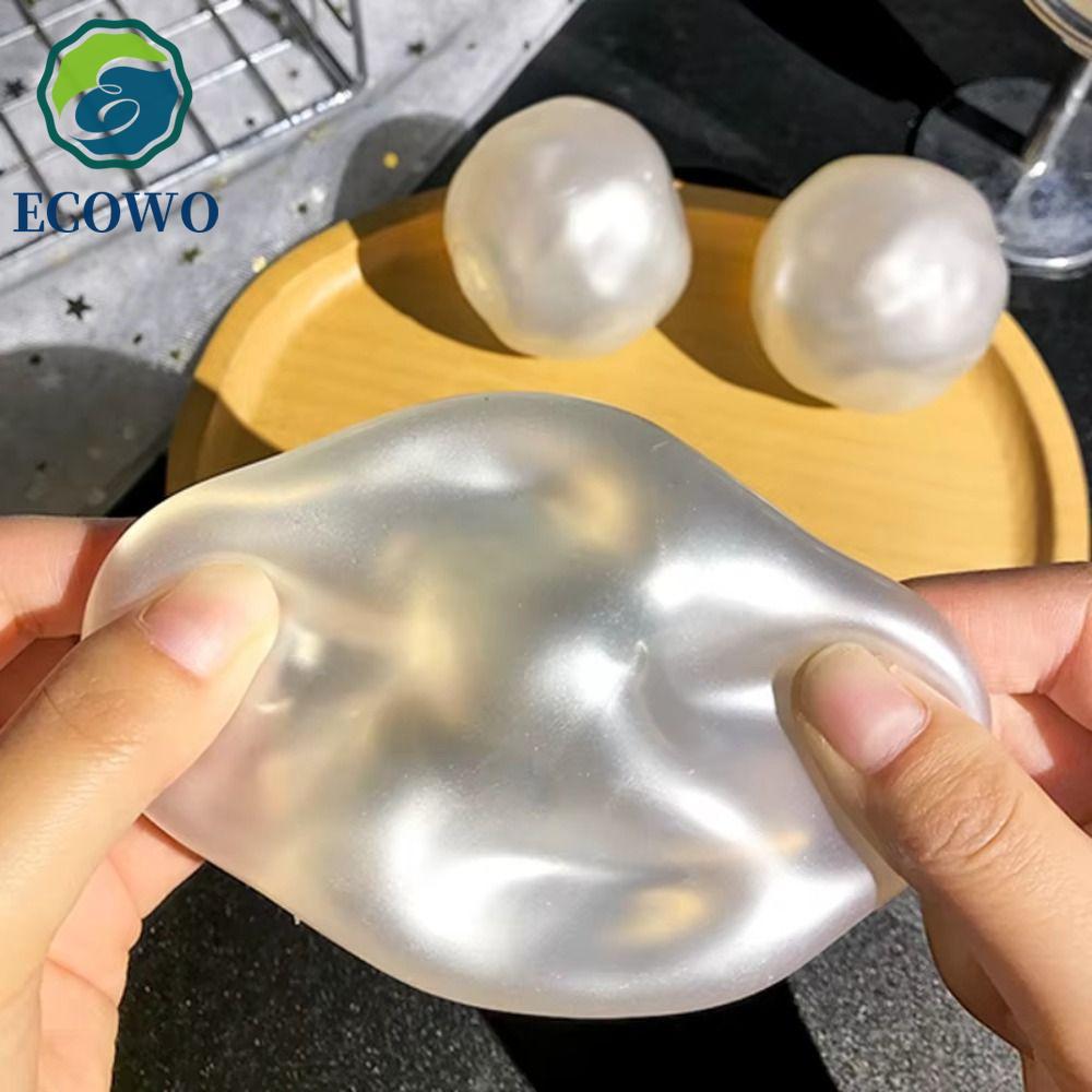 AQUAGEM Dầu dừa Squishy Ball, Bóng mềm tăng chậm Đồ chơi bóp nhanh, Đồ chơi nhào trong suốt Jelly Bl