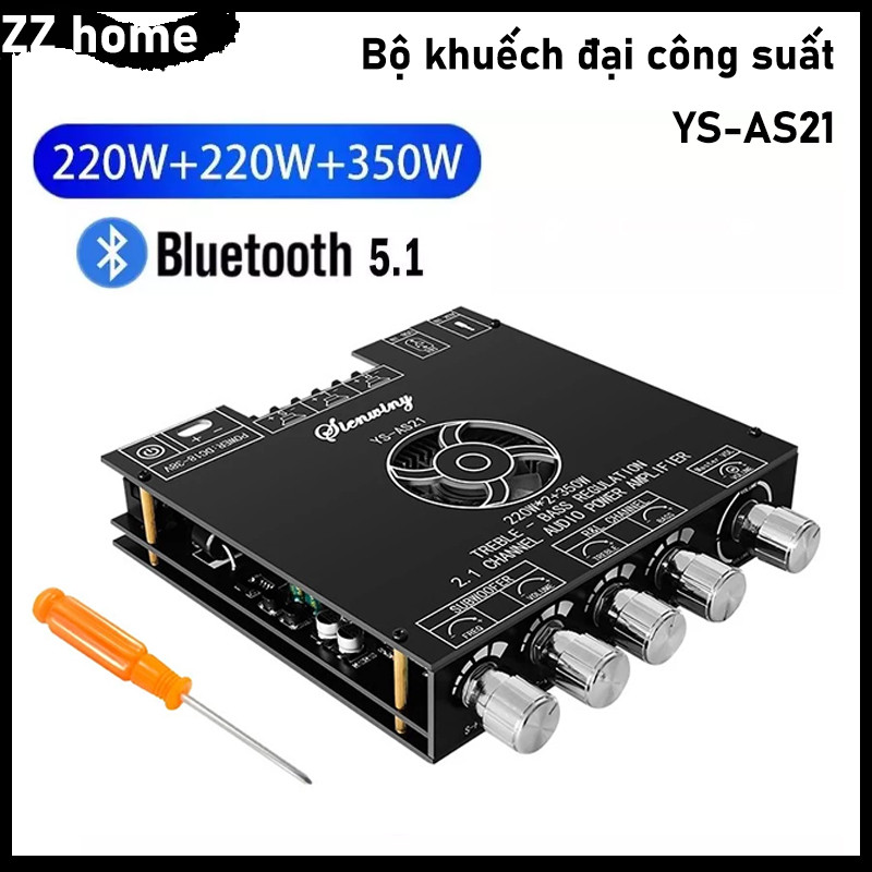 YS-AS21 Bảng Mạch Khuếch Đại Âm Thanh 220W*2+350W 2.1 Kênh Bluetooth Bộ Khuếch Đại Công Suất Kỹ