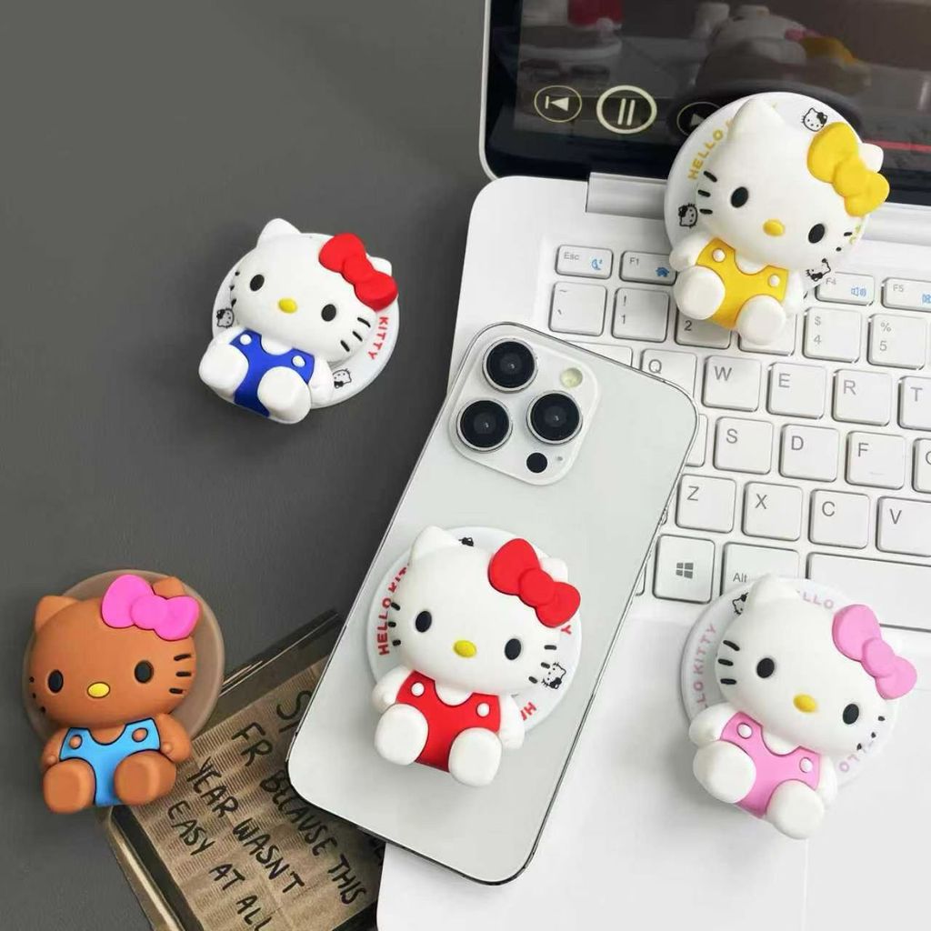 ✨Cửa hàng được đề xuất✨Bubble Sao Silicone kitty Full Body Bracket KT Universal Hello kitty Túi khí 