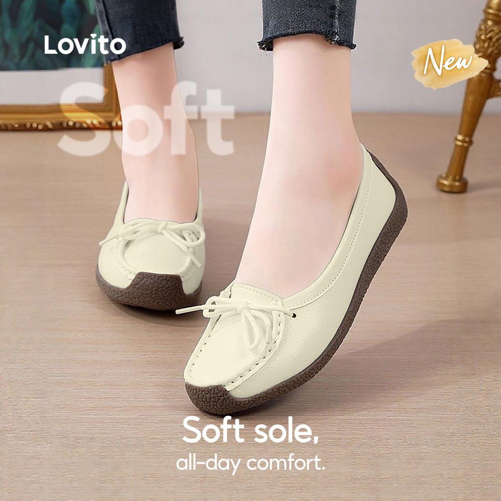 (New Arrival) Lovito  Giày Boat Shoes thường ngày đế mềm đơn giản thoải mái cả ngày Giày Boat Shoes 