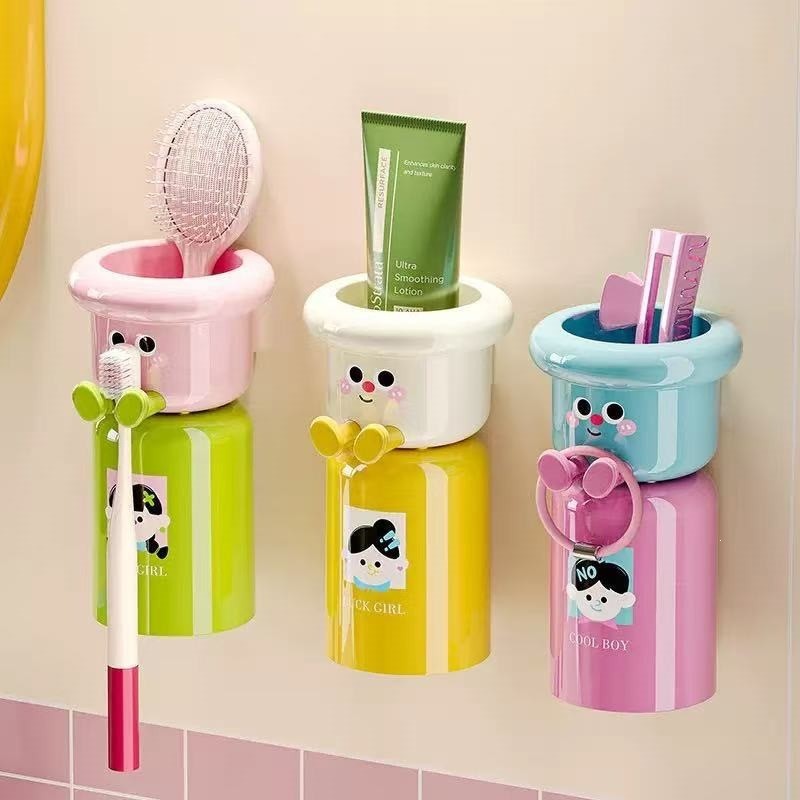 Preferred#Magnetic toothbrush cup holder and wash cup set, no-drill electric toothbrush holder for h