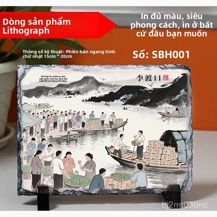 Tranh đá phiến in hình ảnh chữ theo yêu cầu quà cưới học sinh game Genshin Impact anime đẹp mắt