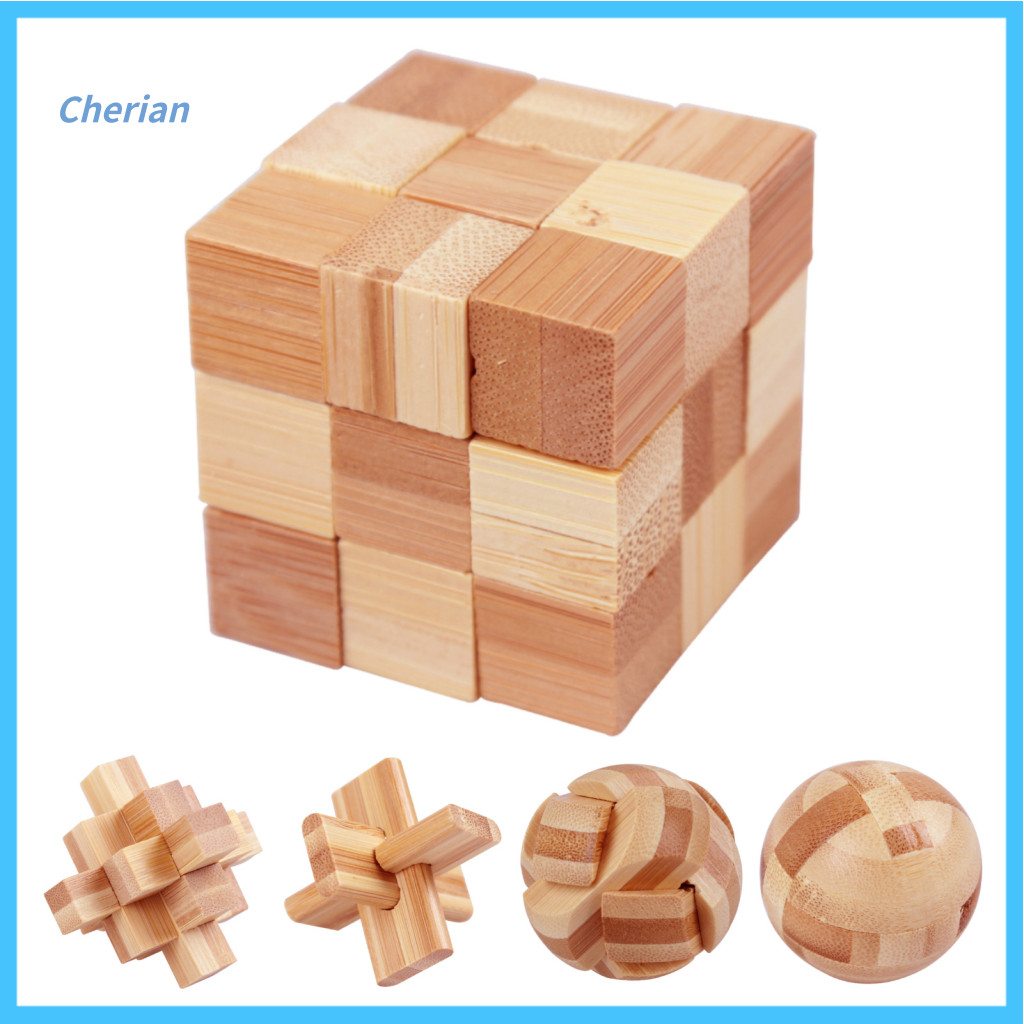 Cherian Brain Training Cube Toy Brain Teaser Burr Puzzle Gỗ Brain Teaser Puzzle Đồ chơi xếp hình 3d 