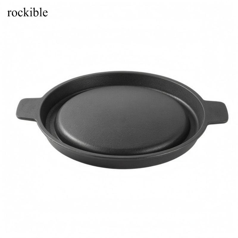 Dark Cast Iron Pan Matte Finish Cast Grill Pan Rót Đồ dùng gia đình Arched