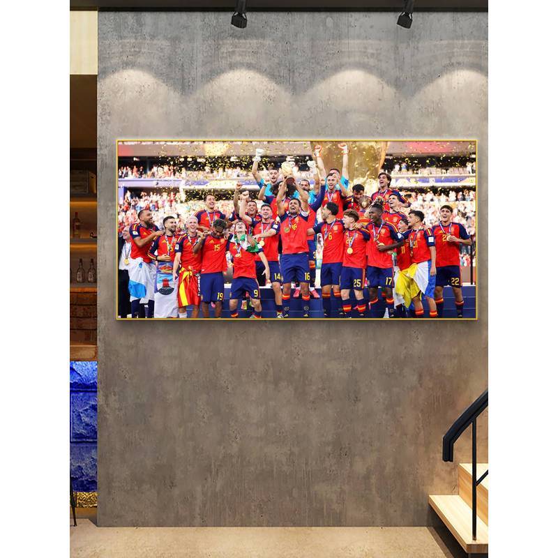 2026 World Cup Tây Ban Nha Vô Địch Tranh Canvas, Ngôi Sao Bóng Đá Ferran Torres Poster In, Vải Chống