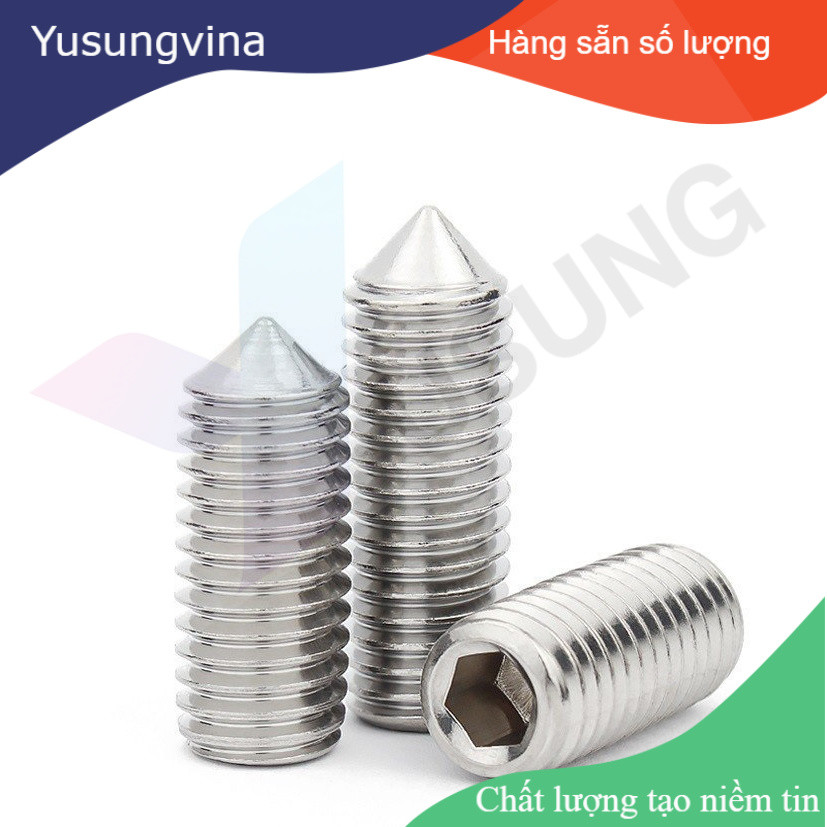 (INOX304) 50 cái  M3-M8 Vít trí đầu nhọn inox304 M3-M8 sẵn hàng số lượng lớn