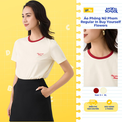 [BST Comfort Me-We] Áo Phông Nữ Yody Phom Regular In Buy Yourself Flowers WCTS26S029