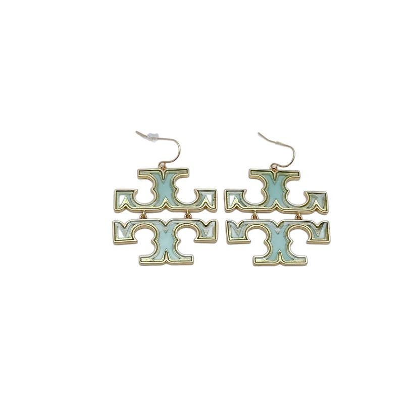 Fashion plating18K Golden Double TLOGO Candy-colored earrings, acrylic studs, and pendant jewelry