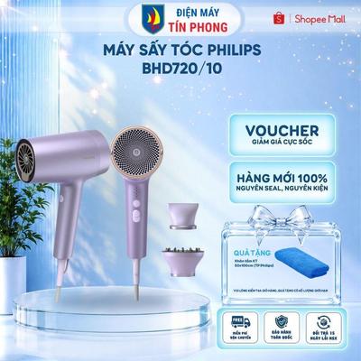 Máy sấy tóc Philips BHD720/10, sấy tóc nhanh khô, ion khoáng, ion nước, bảo hành chính hãng 24 tháng