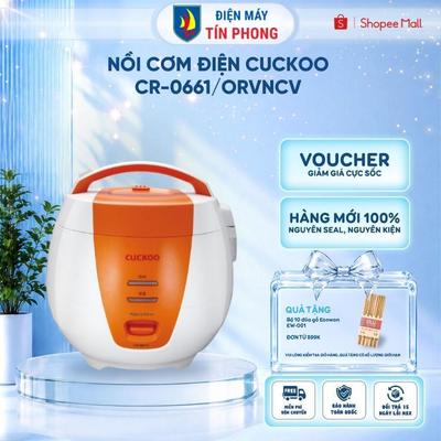 Nồi Cơm Điện Cuckoo CR-0661/ORVNCV 1L - Gia Nhiệt 3D - Nắp Gài Tiện Lợi | Bảo hành chính hãng