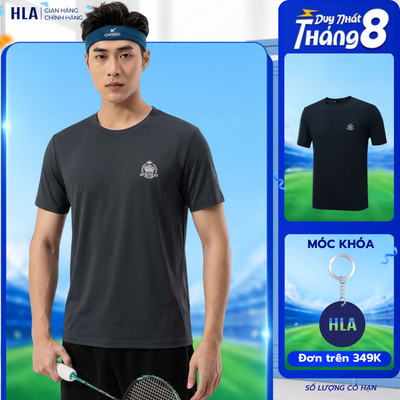 Áo Thun Nam Ngắn Tay HLA - Áo Vải Cotton Chất Liệu Thoáng Khí, Mềm Mịn, Thêu Logo Tinh Tế