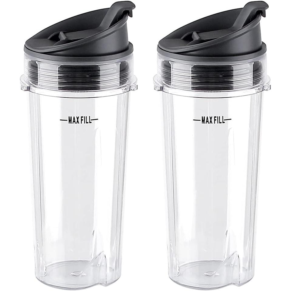 Phụ tùng thay thế Cốc phục vụ đơn 16oz có nắp đậy & nắp đậy, Tương thích với Ninja Blender BL200 30 