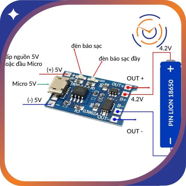 Mạch sạc pin TP4056 - mạch sạc pin 18650