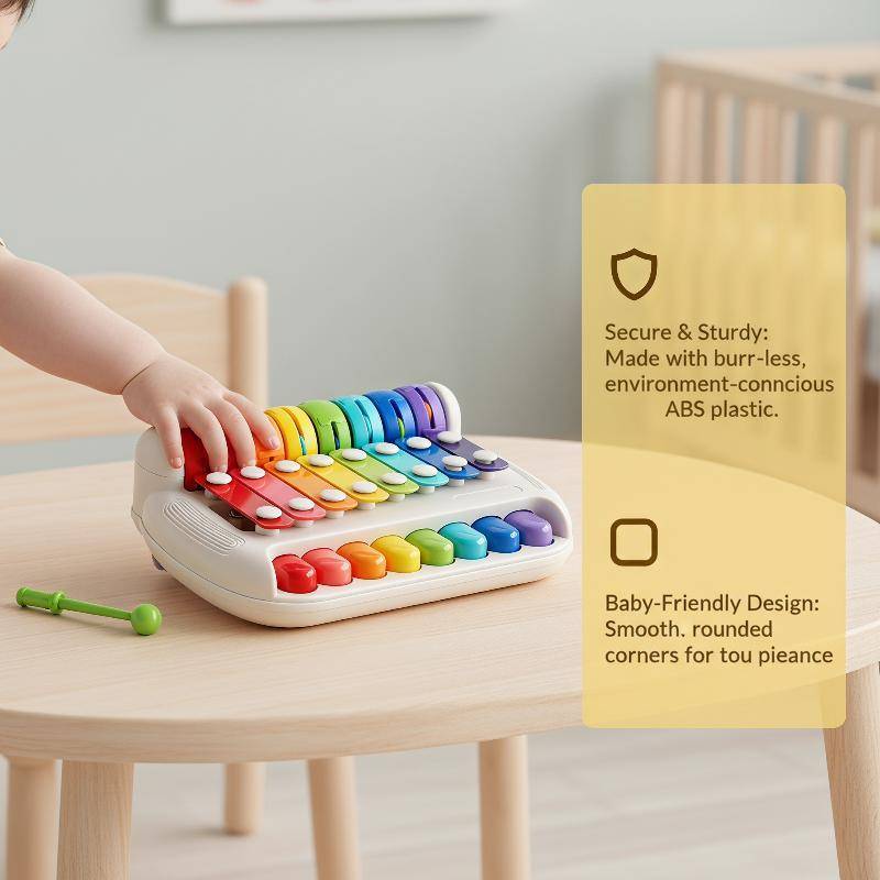 [tzuy] Đồ chơi cho bé Đồ chơi piano 3 trong 1 Đồ chơi piano cầm tay tám tông màu Đồ cho bé Nhạc cụ p