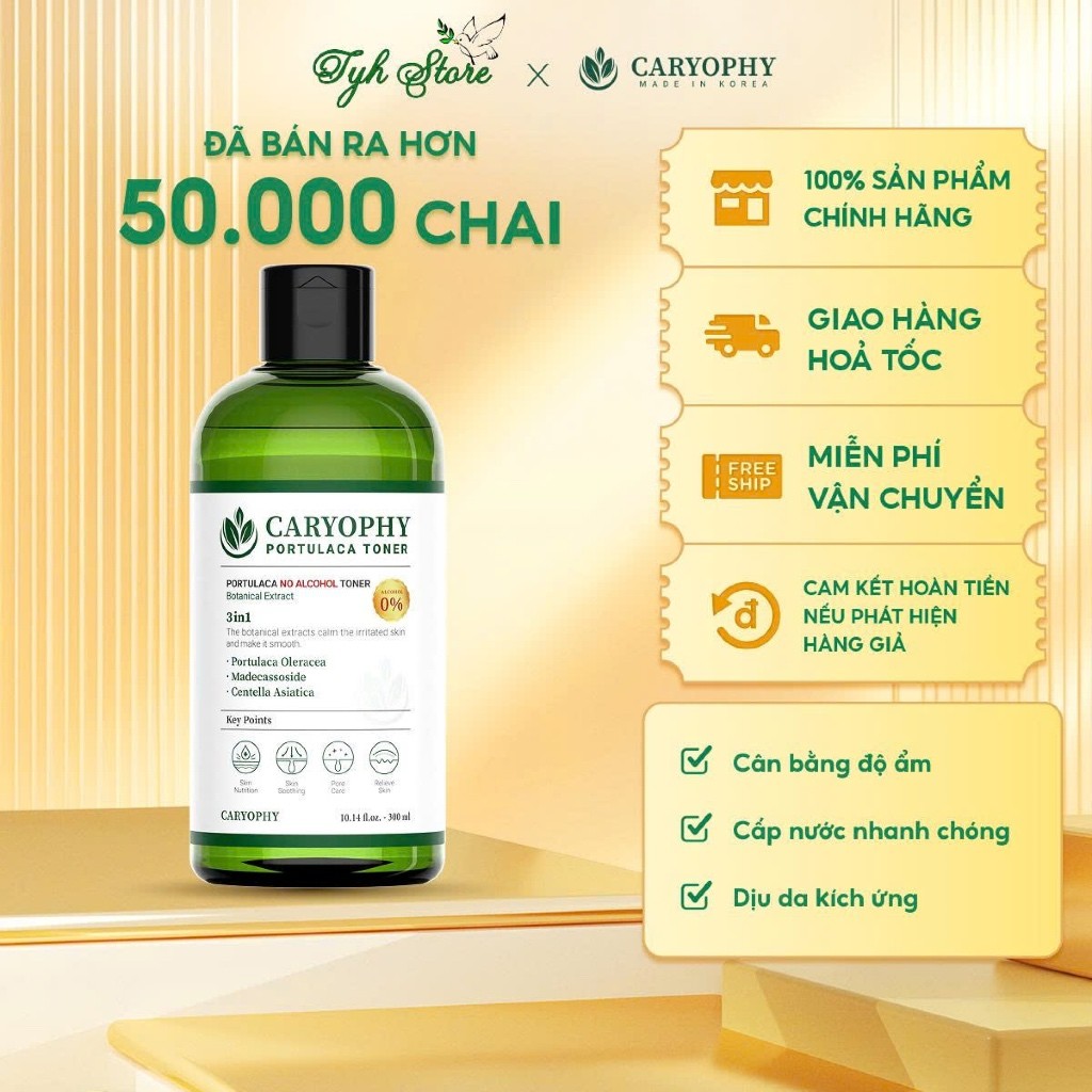 Nước hoa hồng CARYOPHY 300ml (Caryophy Portulaca Toner 300ml)