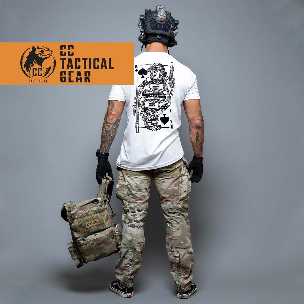 [Sẵn sàng] Áo thun nam in hình chiến thuật TACTICAL GEAR Spade K 100% Cotton cao cấp dáng rộng tay n