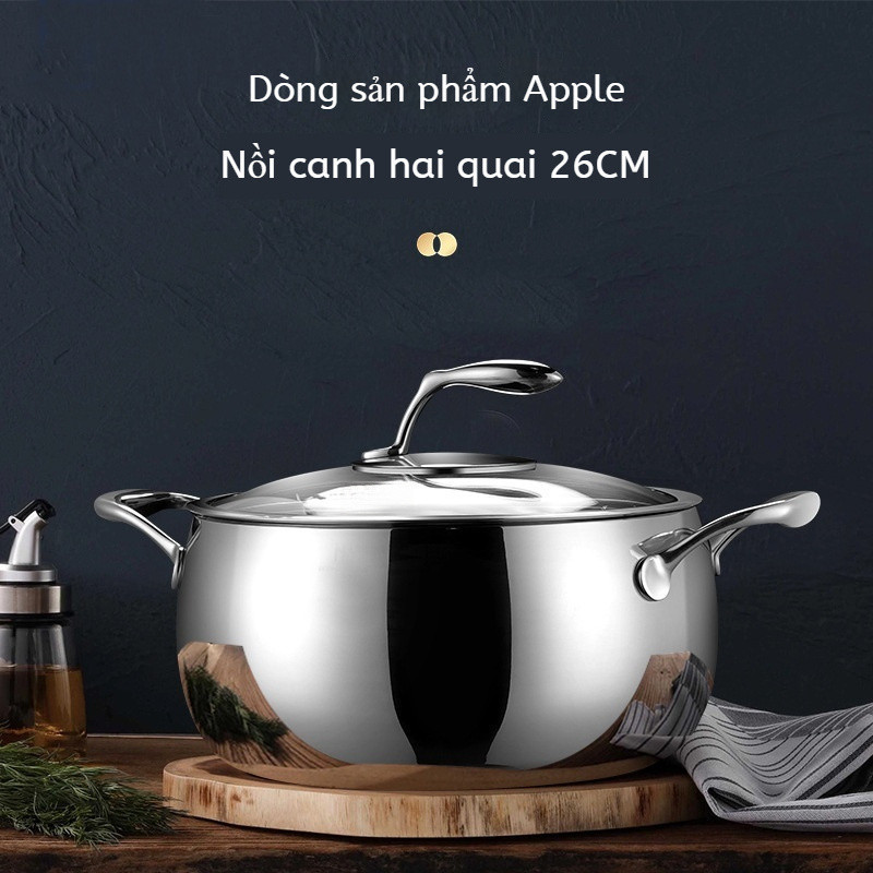 GOOD-U2-$3*Stainless steel large-capacity pot. Multi-functional double-handled soup pot, compatible 