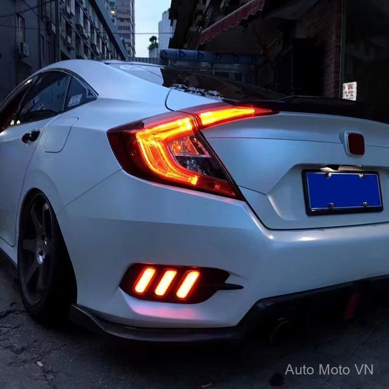 Đèn cản sau LED chạy đuổi cho Honda Civic Gen 10 2016-kiểu Mustang xương cá