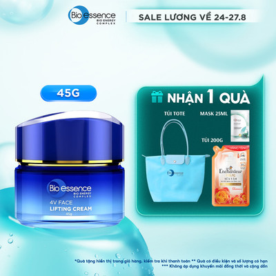 Kem nâng cơ mặt & dưỡng trắng Bio-Essence Bio-Vlift Brightening chiết xuất hoa phong lan đen và tinh chất gạo 45g