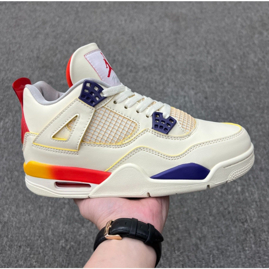 Giày bóng rổ trắng Balvin x Air Jordan 4 Retro Joint White Blue Red Jordan