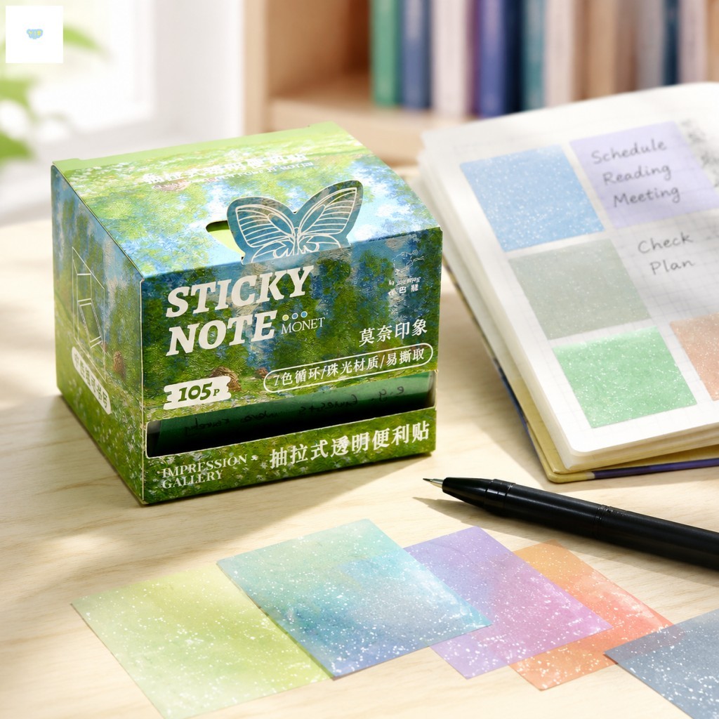 Pearlescent Trong Suốt Dính-Notes Pad, Kéo Ra Mờ Chuyển Màu Có Thể Ghi Nhớ Dính Mạnh Tab Giấy Ghi Nh