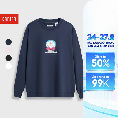 Áo nỉ unisex người lớn CANIFA in hình Doraemon 5TW25W006