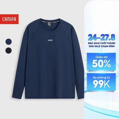 Áo phông active nam CANIFA dài tay phom slimfit có tính năng wicking 8TL25W001