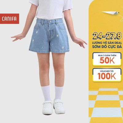 Quần soóc bé gái cotton CANIFA chất cotton thoải mái 1BS26C003