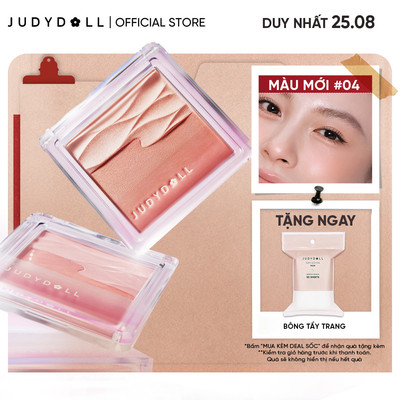 [MỚI] Phấn Má Hồng Nhũ Nhẹ JUDYDOLL Satin Blush Căng bóng Mịn lì Không lộ lỗ chân lông Tệp da Bắt sáng Tự nhiên 5g