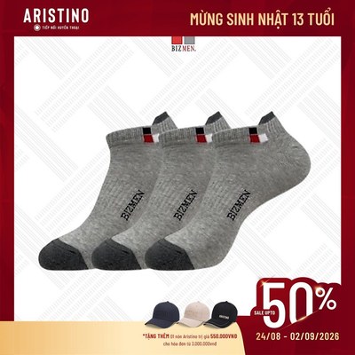 Bộ Ba Đôi Tất Cổ Ngắn Bizmen Cotton Tất Thể Thao Cho Nam BSC007EDP03