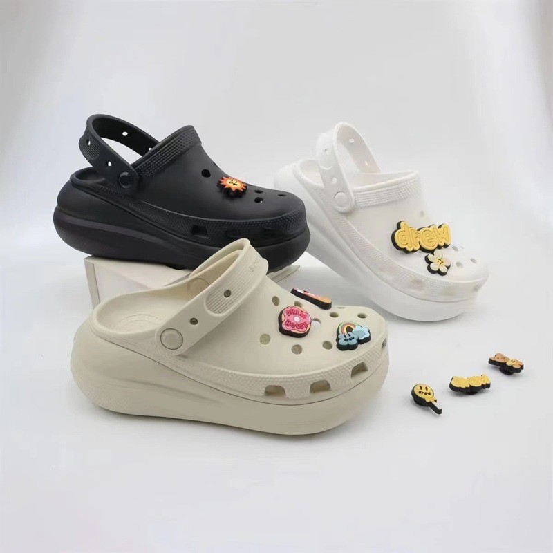 Giày Crocs Clog 2022 Mẫu Mới Giày Clog Nữ Puff Kiểu Dáng Giống Của Nana Tăng Chiều Cao Đế Dày Cá Voi