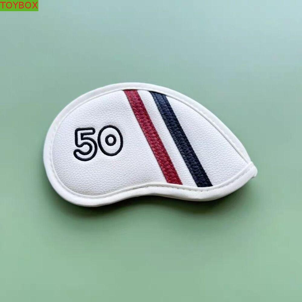 TOYBOX Golf Wedge Cover, Angle Club 48 50 52 54 Độ Sand Wedge Headcover, Đen / Trắng Da PU Số Lớn 56