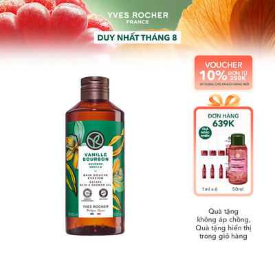 Sữa tắm dạng gel hương vani Yves Rocher Bath And Shower Gel Bourbon Vanilla chai 400ml