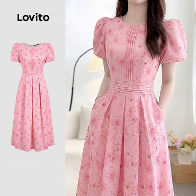 Đầm nữ Lovito xuân hè túi xếp ly Boho L189ED049