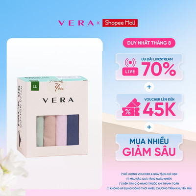 Combo 06 quần lót nữ cotton VERA thoáng khí kháng khuẩn 7166 [Giao màu ngẫu nhiên]