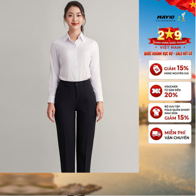 Áo sơ mi trắng nữ dài tay GrusZ mã AT045