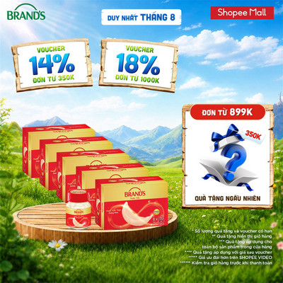 Combo 5 nước yến thật BRAND'S đường phèn (70 ml x 30 lọ)