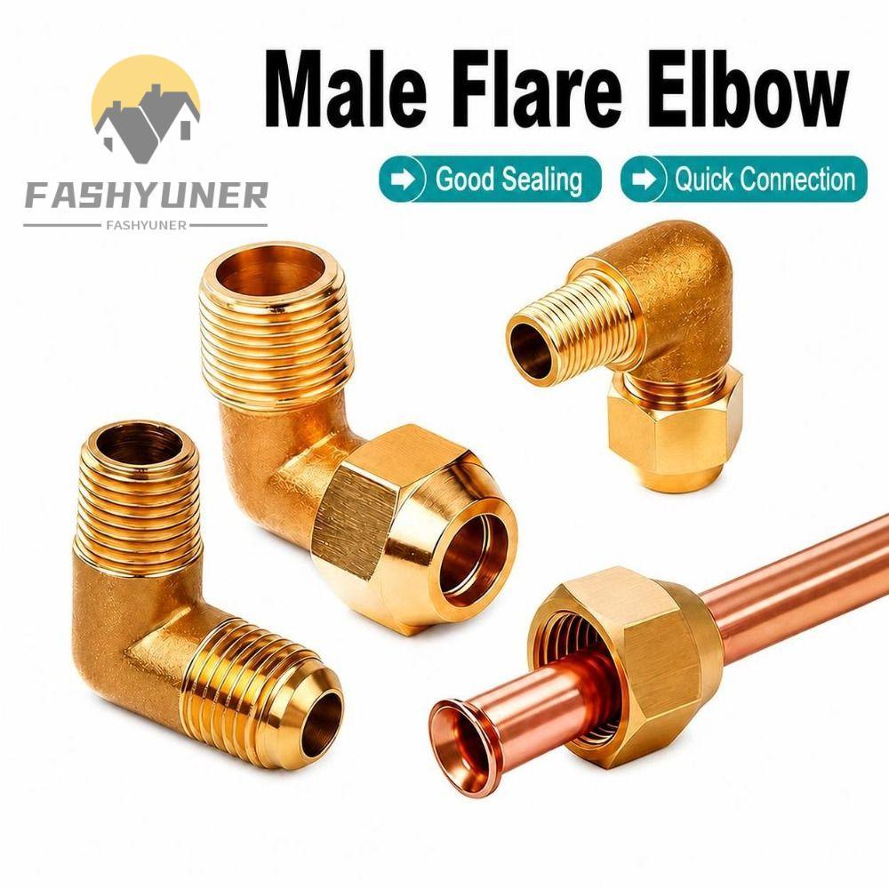 FASHYUNER Nam Flare Lắp, Flare Seal Nam Thread Flare Elbow, Dễ dàng lắp đặt Hệ thống làm lạnh ống đồ