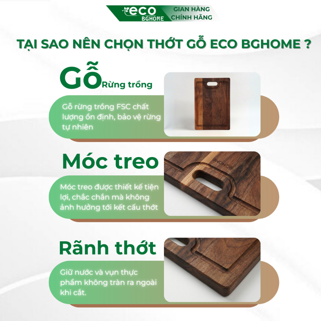 🌙🌙 Thớt Gỗ Óc Chó Đủ Size , Kiểu Dáng , Dùng Để Cắt Thái, Trang Trí, Decor Eco BGHOME