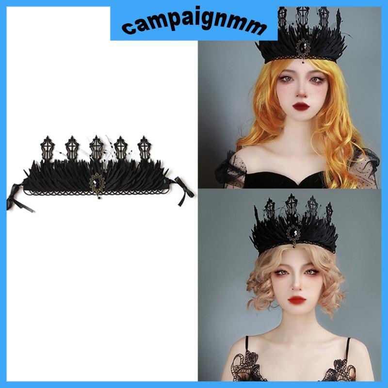 Trại Goth Đầu Phù Thủy Vương Miện Đầu Goth Vương Miện Nữ Hoàng Đen Vương Miện Goth Vương Miện Hallow